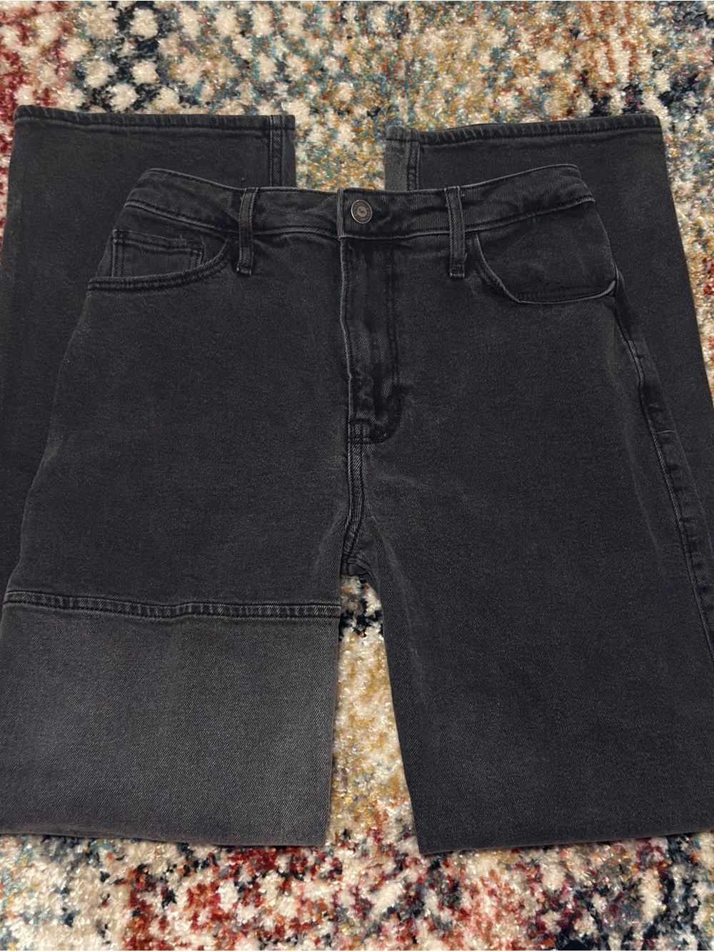 Hollister Washed Black High-Rise Straight Jeans